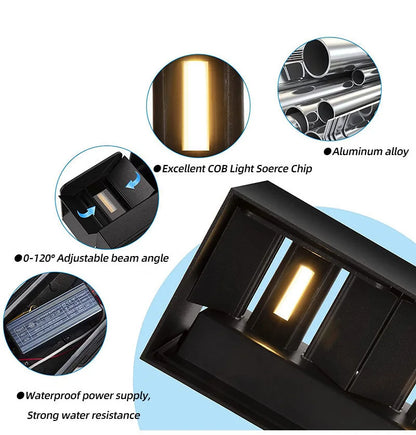 LED Wall Lamp Outdoor Waterproof IP65 Interior Wall Light Porch Garden Lights Living Room Street Corridor Stairs Lighting 24W