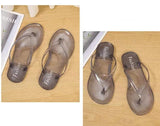 Beach Flip Flops for Women Thong Sandals Summer Jelly Shoes Girls Transparent Slides Solid Fashion PVC Flat Non-Slip Slippers