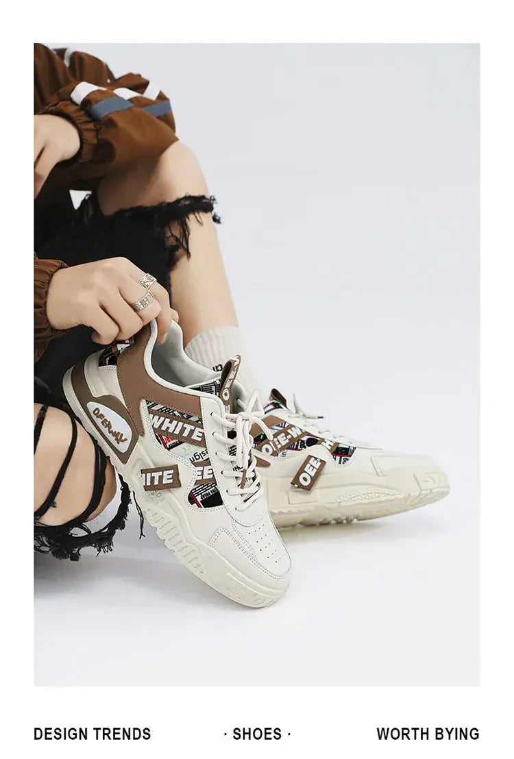 Casual Fashion Leather Sneakers New Skateboard Men's Shoes Outdoor Running Sports Shoes Hiking Tennis Platform Luxury Footwear