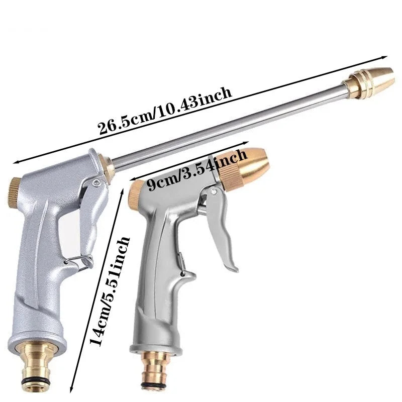 Garden Sprayer Heavy Duty Metal Brass High Pressure Water Hose Nozzle Adjustable Spray Gun For Watering Plant