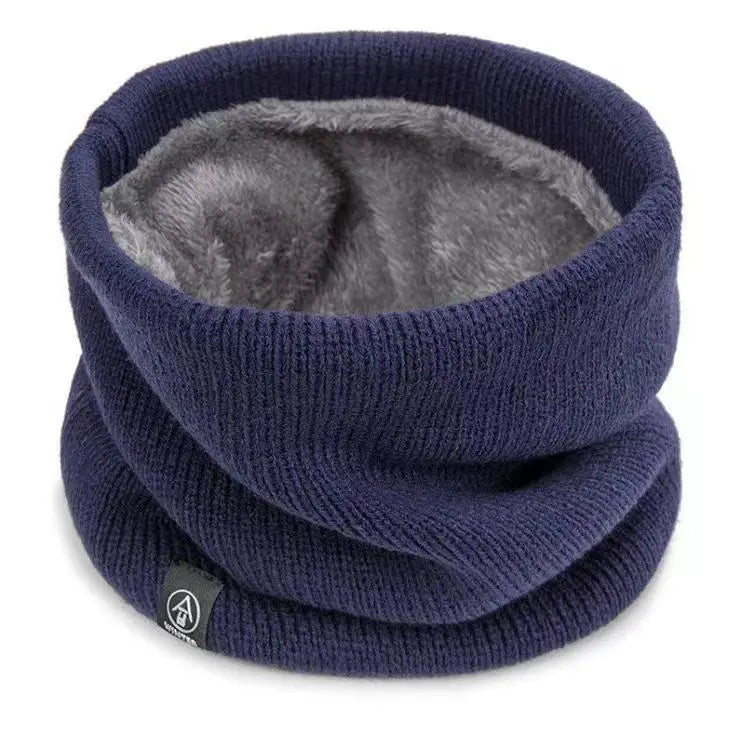 New Warm Neck Cover Neckerchief Winter Plush Muffler Woolen Knitting Fashion Solid Color Men Women Cold-proof Scarf Outdoors