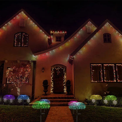 Solar Garden Lights Outdoor Waterproof Fiber Optic Jellyfish Lawn Lights Outdoor Patio Villa Yard Decor