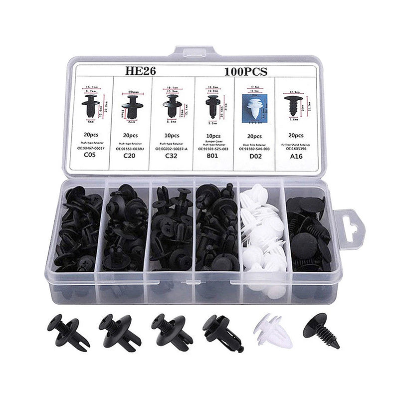 Mixed Size Car Plastic Retainer Clips Automobile Fender Push Pin Rivet Door Trim Panel Retainer Automobile BumperFasteners Tool