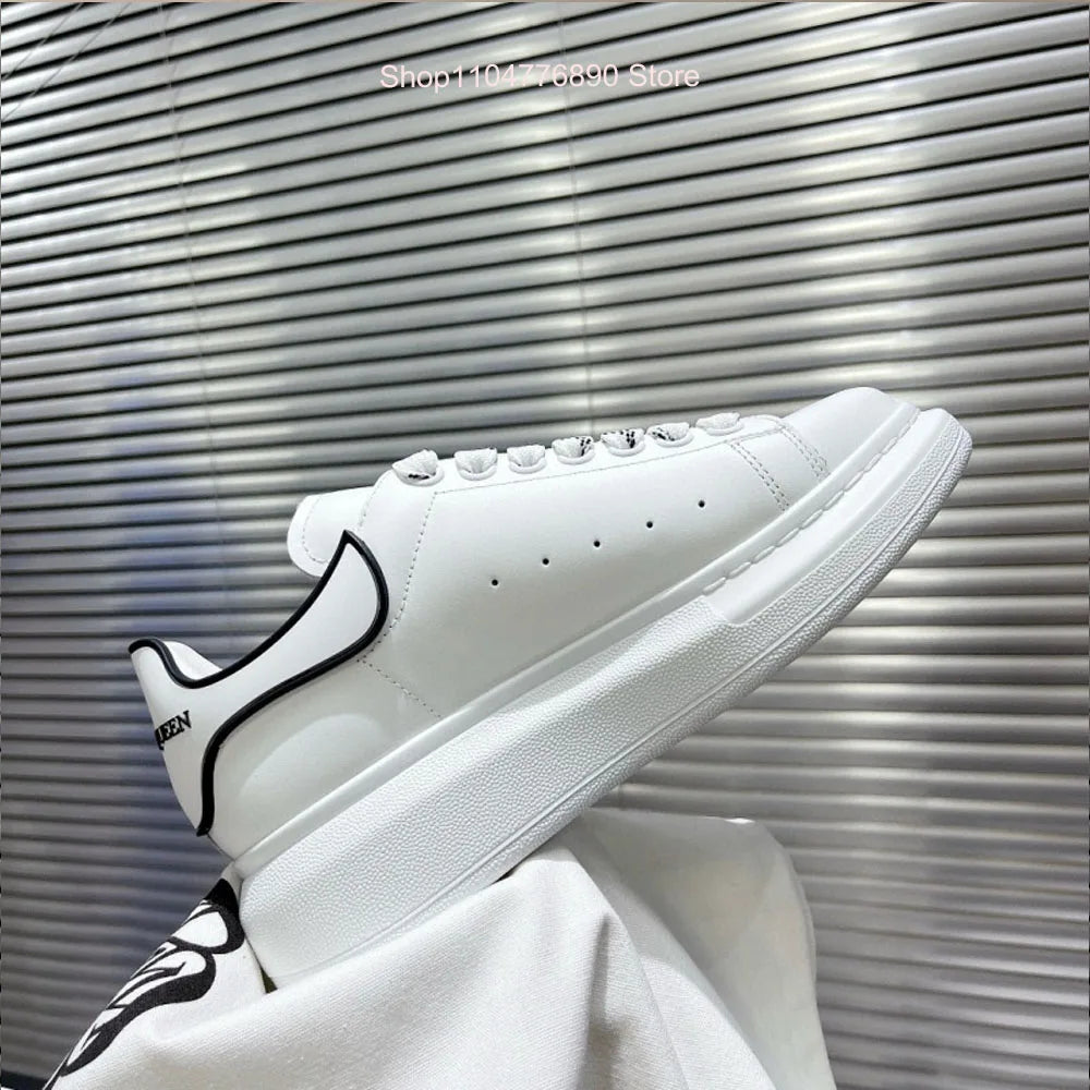 New all-match fashion white shoes men and women thick-soled height-increasing shoes casual couple sports shoes