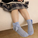 New Summer Baby Girls Socks Kids Bow Sock Children Knee High Soft Cotton Mesh Spanish Style Children 1-9 Years Breathable Socks