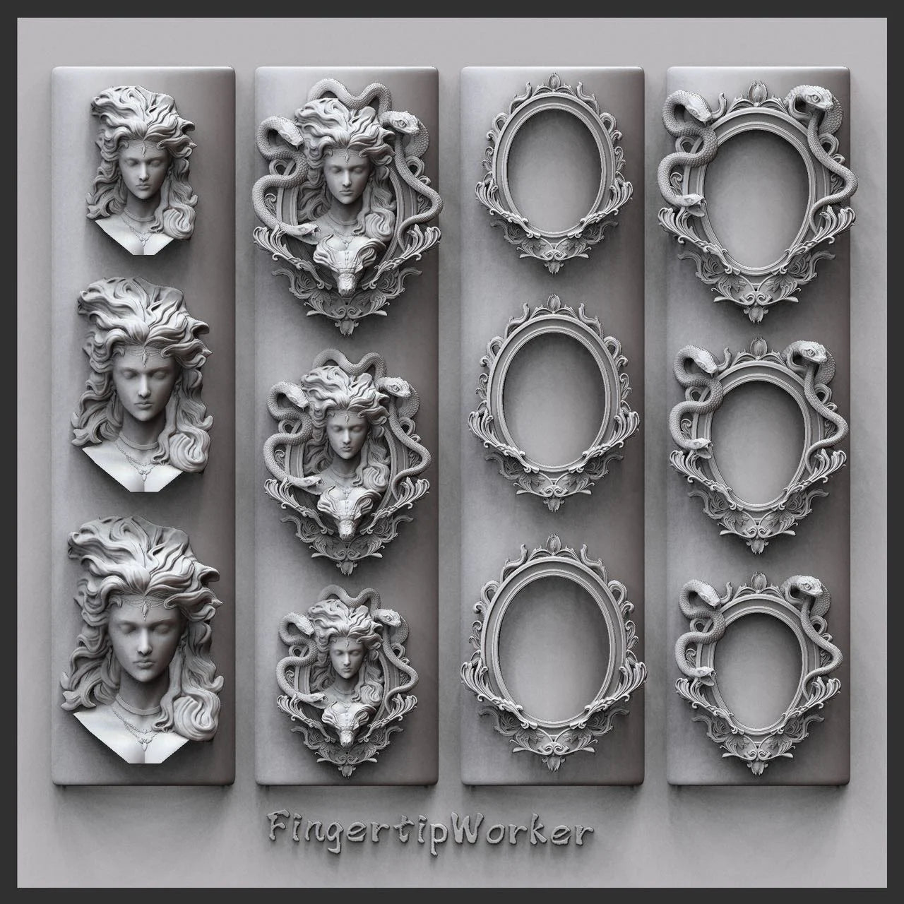 1Pc Chain Ice Flower Fox Spoon Fork Dragon Snake Butterfly 3D Acrylic Mold Nail Art Decorations  DIY Design Silicone Nails Mold