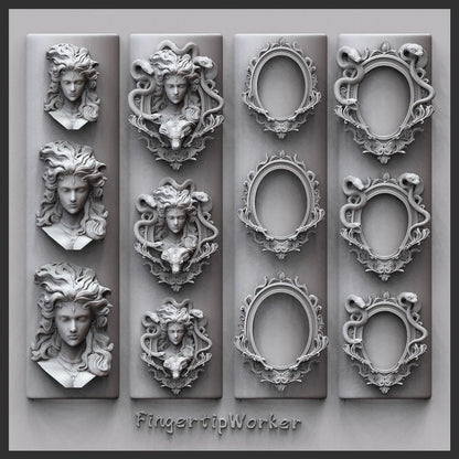 1Pc Chain Ice Flower Fox Spoon Fork Dragon Snake Butterfly 3D Acrylic Mold Nail Art Decorations  DIY Design Silicone Nails Mold