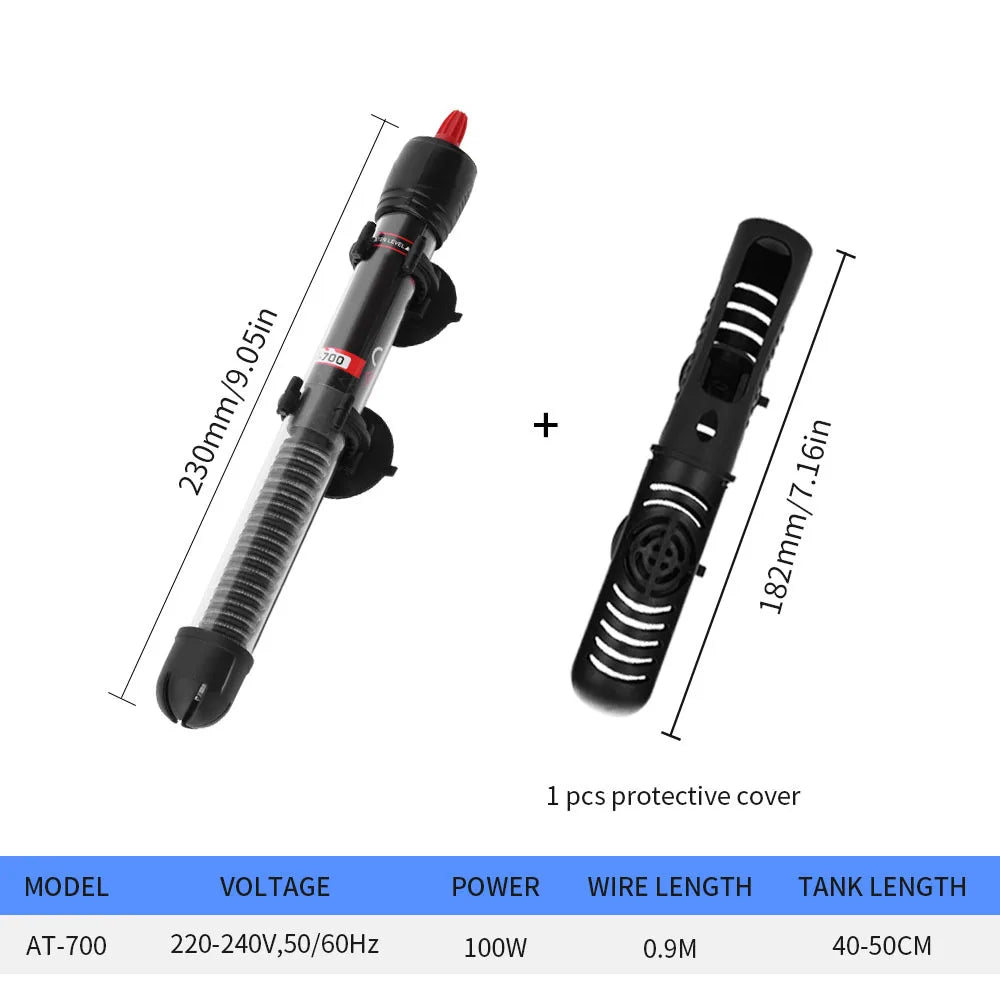 AC220-240V, 50HZ AT700 Fish Tank Thermostat Automatic Constant Temperature Heating Rod 25w 50w 100w 200w 300w Glass Heating Rod