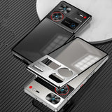 Funda con marco de metal magnético para Nubia Z60 Ultra, carcasa trasera de acrílico y metal, a prueba de golpes, ultrafina, para Nubia Z60 Ultra