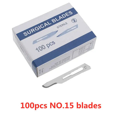20-100pcs NO.10-15C Carbon Steel Carving Metal Scalpel Blades Handle DIY Cutting Repair Animal Surgical Knife Tool Box Non Slip