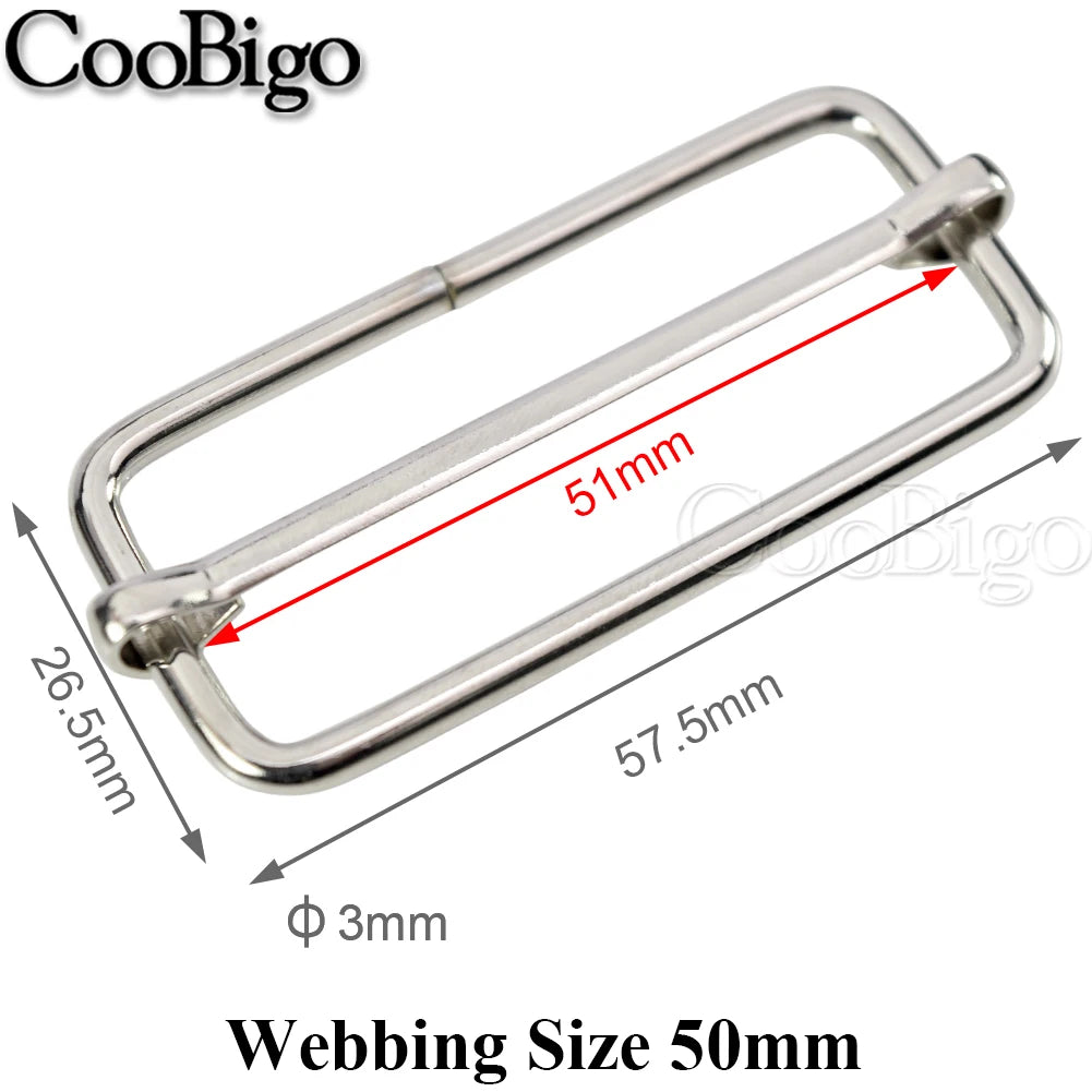 10pcs Metal Slides Tri-Glides Wire-Formed Roller Pin Buckles Slider Adjuster Bag Strap Accessories 15mm 20mm 25mm 32mm 38mm 50mm