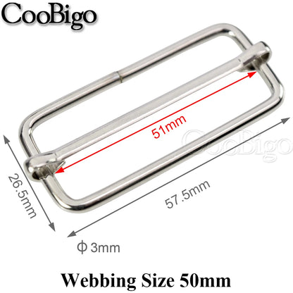 10pcs Metal Slides Tri-Glides Wire-Formed Roller Pin Buckles Slider Adjuster Bag Strap Accessories 15mm 20mm 25mm 32mm 38mm 50mm