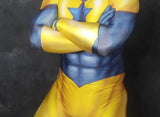 Halloween Adult Men Booster Gold Cosplay Costume Superhero Bodysuit Zentai Party Jumpsuit
