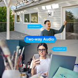 4MP Floodlight Camera Wifi PTZ Outdoor AI Humanoid Tracking Night Vision Cameras CCTV Smart Home Security Protection  Icsee App