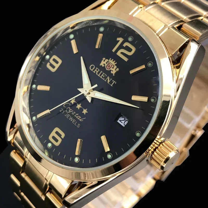 Orient Double Lion Classic Watch Series Men's Watch Stainless Steel Band Luxury Multi-Function Automatic Mechanical Tourbillon