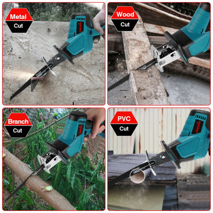 3600w 12000spm Brushless Reciprocating Saw Wireless Chainsaw Cut Saw Wood Cutting Tools With Sawblade For Makita 18V Battery
