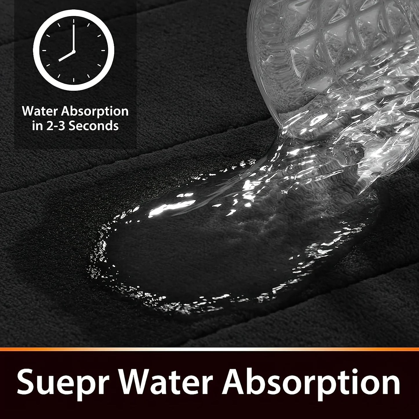 Thickened light luxury bathroom absorbent floor mat non-slip mat shower room soft foot mat entrance mat