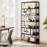 Tribesigns Bookshelf Storage Rack Standing Shelf 5 Tier Industrial Sturdy Bookshelf with Iron Pipe Frame