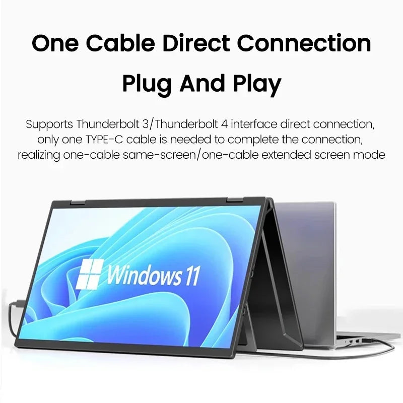 2025 15.6 Dual Screen 1920*1080P 60Hz Touch/Non-Touch Portable Monitor IPS Low Blue Light Eye Protection 360° Folding Drive-free