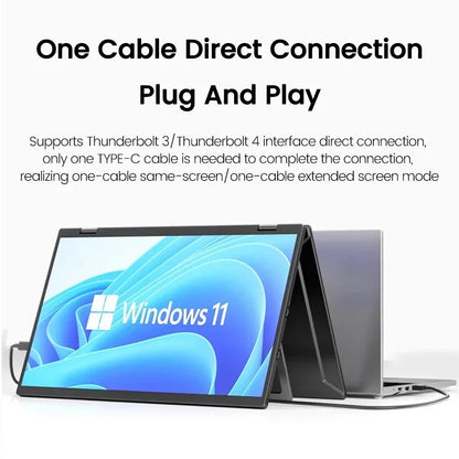 2025 15.6 Dual Screen 1920*1080P 60Hz Touch/Non-Touch Portable Monitor IPS Low Blue Light Eye Protection 360° Folding Drive-free
