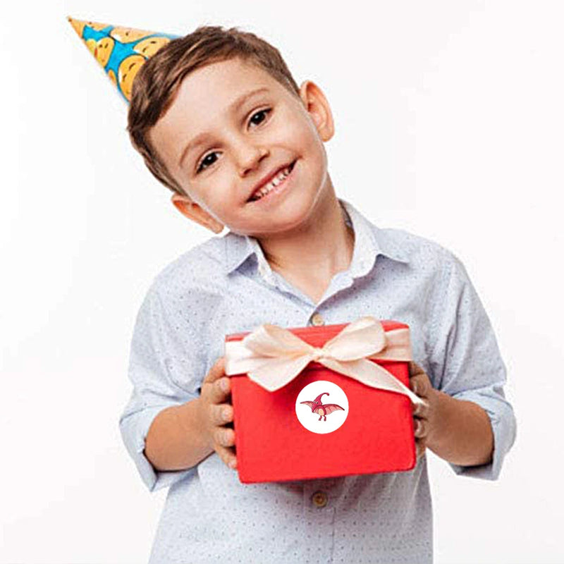 100-500pcs 1'' Round Dinosaur Stickers for Teacher Reward Stickers School Supplies Animal Incentive Roll Sticker for Home