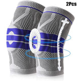 Silicone Padded Knee Pads Supports Brace Basketball Fitness Meniscus Patella Protection Kneepads Sports Safety Knee Sleeves