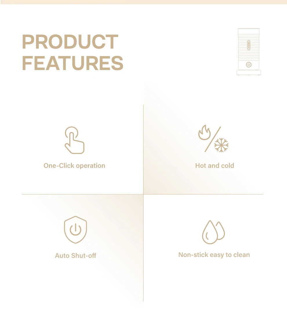 HiBREW Milk Frother Frothing Foamer Chocolate Mixer Cold/Hot Latte Cappuccino Fully Automatic Milk Warmer Cool Touch M1A