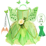 Vestido de Fada Sininho (Tinkerbell) para Meninas – Fantasia de Princesa Fada das Flores para Cosplay e Festas de Natal