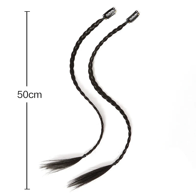 Synthetic 2pcs Braid Wig With Strong BB Clip Lightweight Box Braid Ponytail Hair Piece for Women