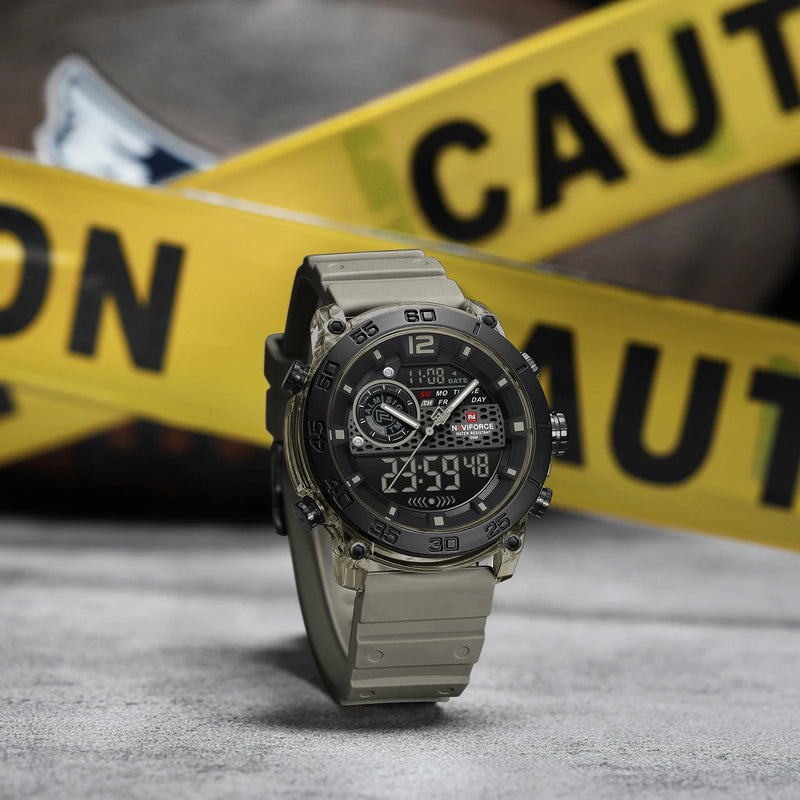 NAVIFORCE 6104 Fashion Sports Electronic Quartz Watch Men Calendar Luminous Outdoor Casual Digital Watches for Man reloj hombre