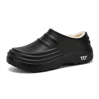 Zapatillas de algodón impermeables para hombre, zapatos de interior, cálidos, para el jardín, de moda concisa, para invierno, 2024 