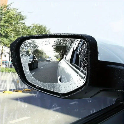 2pcs Rainproof Car Rearview Mirror Sticker Anti-fog Protective Film Rain Shield