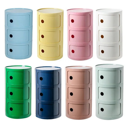 Nordic Ins Net Red Bedside Table Modern Minimalist White Round Creative Small Cabinet Mini Simple Plastic Side Cabinet 협탁