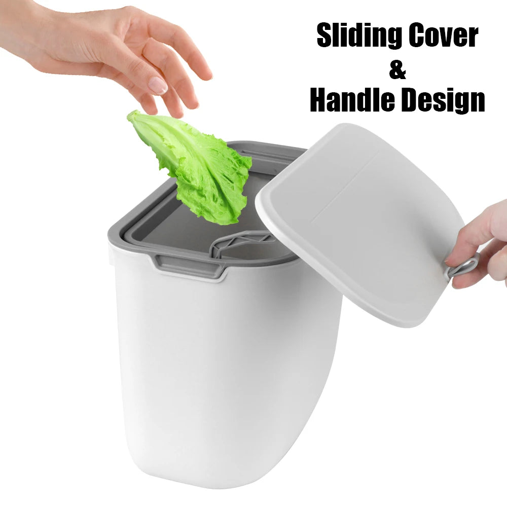 Cubo de basura con tapa de 7L, cubo de basura para puerta de armario de cocina, cubos de basura montados en la pared