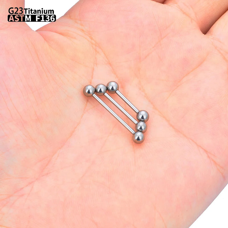 1/5/10pcs G23 Titanium External Internal thread Piercing Jewelry 14G 16G Long Industrial Sexy Barbell Barbell Ring Tongue