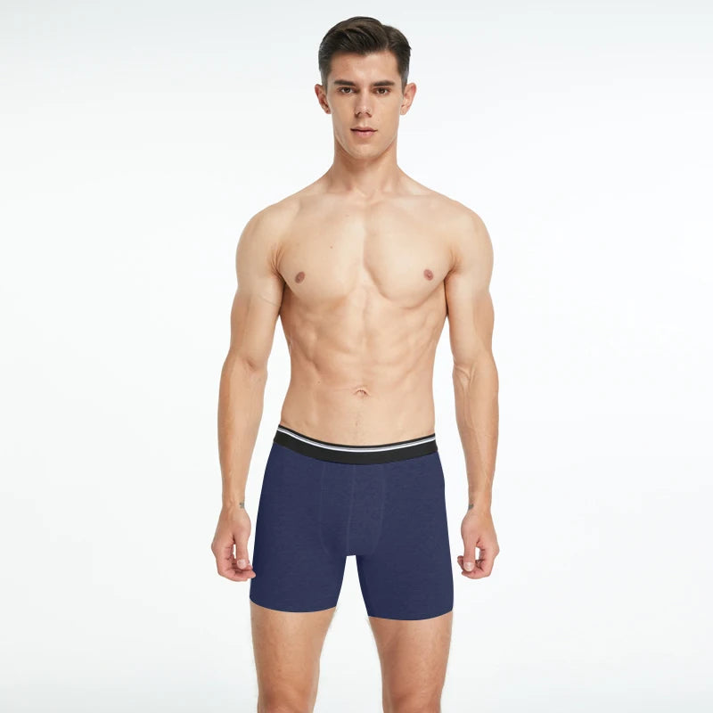 Men's Cotton Boxer Long Leg Underwear Seamless Sexy Man Shorts Breathable Panties Sports Underpants Men