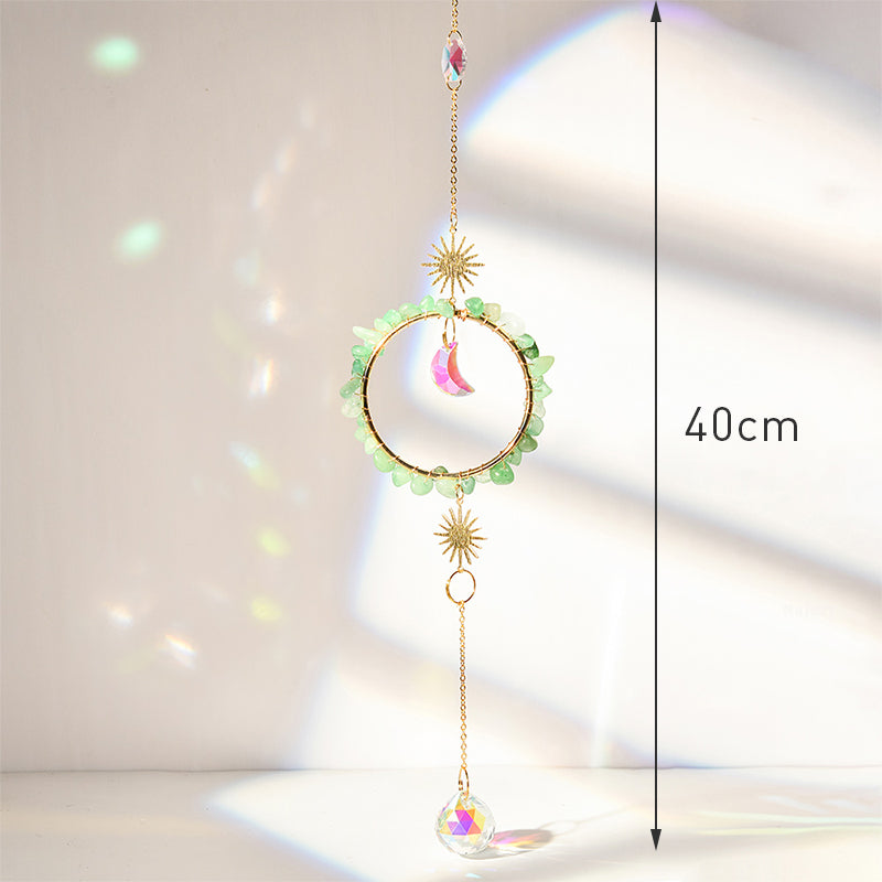 Colgante de cristal para jardín, atrapasol, campanillas de viento, prisma arcoíris, cadena de cristal para ventana, campana colgante, árbol de Navidad, decoración del hogar