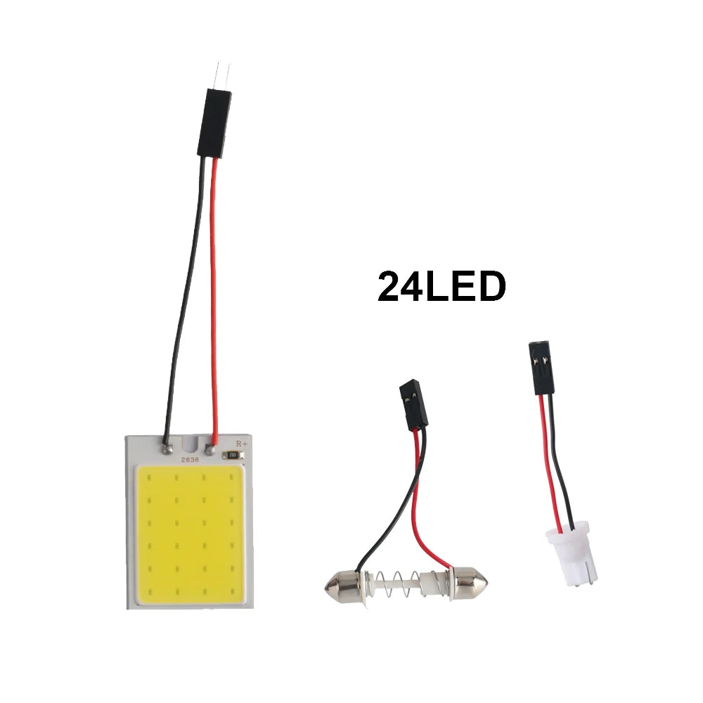 1pcs Festoon LED C5W COB Bulb 31mm 36mm 39mm 41/42mm T10 W5W Auto Dome License Plate Light Luggage Trunk Lamp Clearance Lights