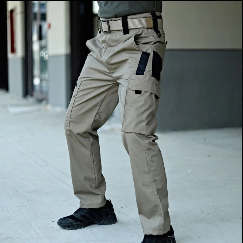 Pantalones de trabajo tácticos para hombre, pantalones cargo para exteriores, multibolsillos, impermeables, para otoño y primavera, ropa de trabajo al aire libre, pantalones de senderismo