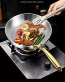 316 Stainless Steel Frying Pan Wok Pan Nonstick Cooking Fried Steak Gas Stove Pot Induction General Saucepan Kitchen Cookware