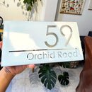 Custom Laser Cut 28/40/45cm Acrylic Modern 3D Floating House Number Sign Outdoor Street Name Waterproof Plate Matte Black White