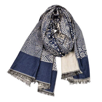 Fashion Men Scarf Cotton Linen Autumn Winter Warm Pashmina Neckerchief Long Soft Stole Bufanda Shawl Casual Men's Shawl Scarves