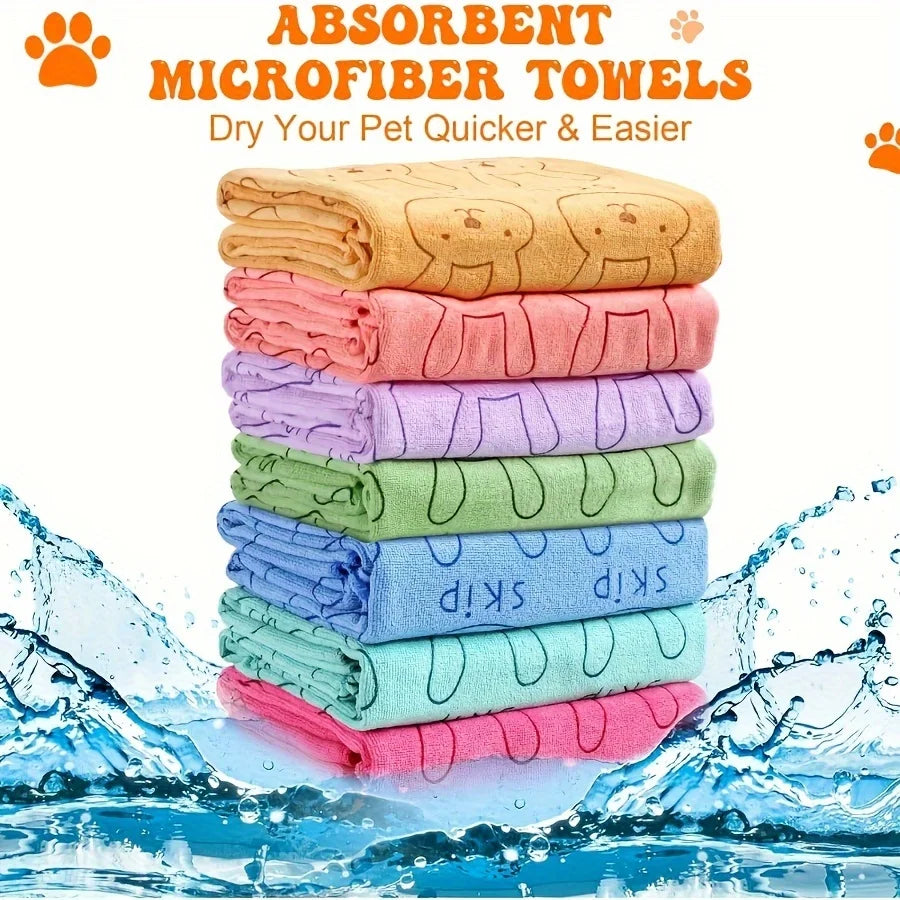 1pc Ultra Fine Fiber Super Absorbent Pet Bath Towel, Fast Drying, Soft and Comfortable Small To Large Dog and Cat Grooming Towel