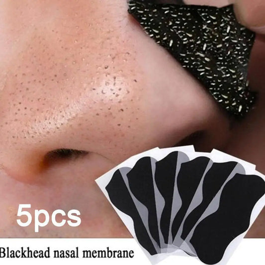 Lote de 5 pegatinas para eliminar puntos negros, parches nasales para limpieza profunda, reducción de poros, tratamiento para el acné, tiras para mascarilla de puntos negros, cuidado de la piel.