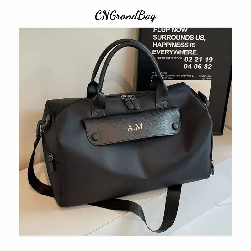 Customizable Name Crossbody Sports and Fitness Bag Oxford Cloth Women's Bag Luggage Bag Lightweight Short Distance Travel Bag
