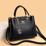 2024 Luxury Women Designer 3 Layers Shoulder Crossbody Bag Ladies Large Capacity Leather Handbags Shopper Brand Messenger Totes
