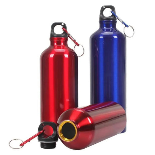 Botella de agua de aluminio de 400 ml, 500 ml y 600 ml, ideal para actividades al aire libre, para hacer ejercicio, hacer deporte, beber agua con tapa, fácil de transportar.