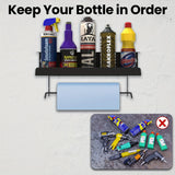 Aerosol Spray Can Holder with Paper Towel Rack - Wall-Mounted 5 Can Organizer for Garage, Workshop, Kitchen & Home Storage