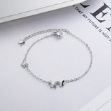 925 Sterling Silver Diamond-Studded Butterfly Bracelet for Women Adjustable Jewelry Flower Temperament Fashion 