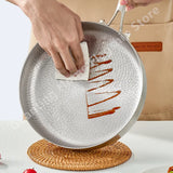 Titanium Stainless Steel Frying Pan Nonstick Wok Uncoated Pot Egg Steak Skillet Home Induction Cooker Gas Stove Kitchen Cookware
